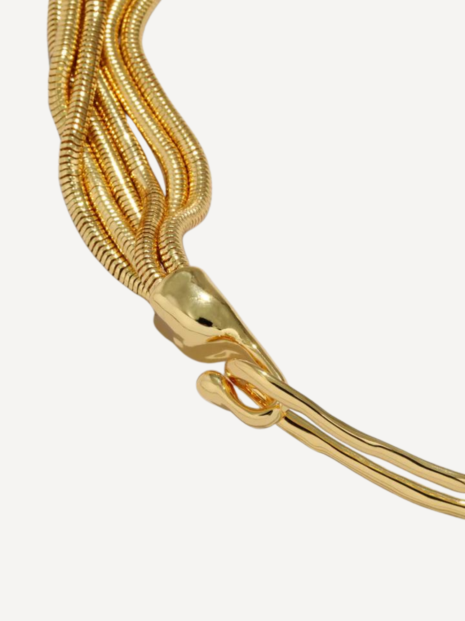 Molten Gold Intertwined Snake Chain Necklace