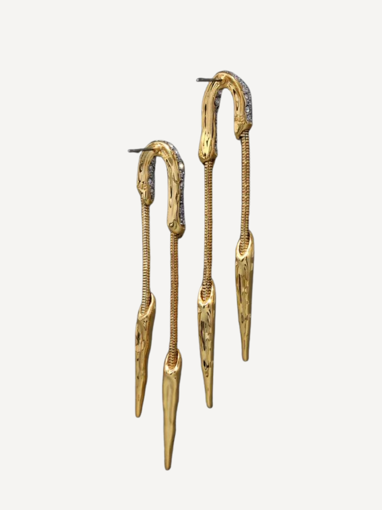 Solanales Crystal Chained Spear Earring
