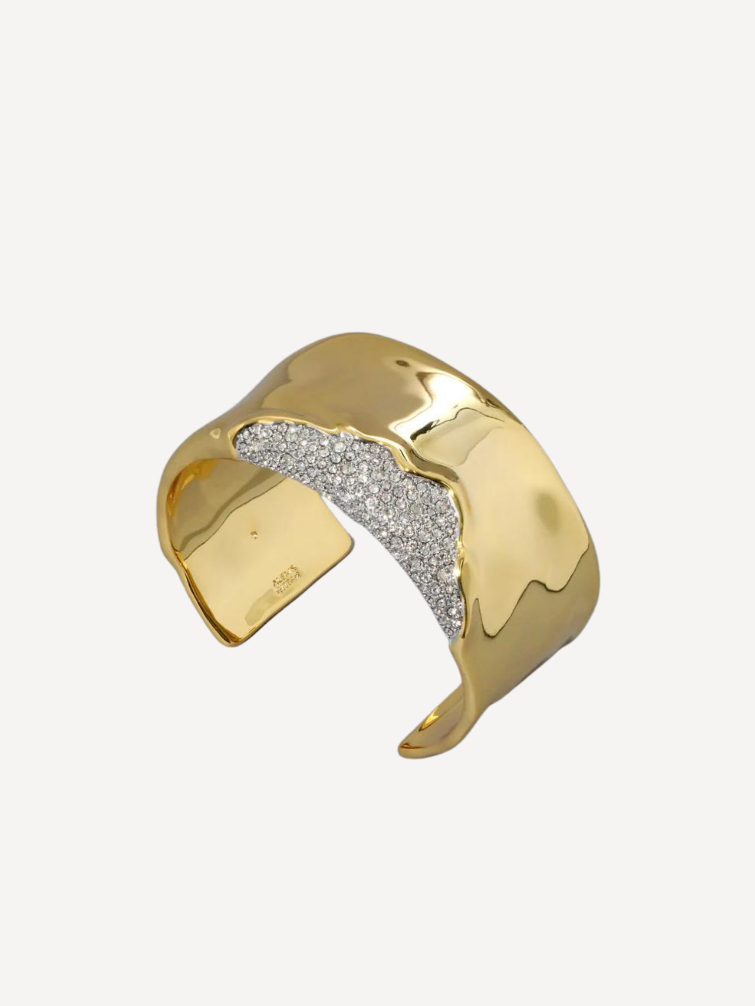 Solanales Gold Crystal Wide Cuff Bracelet