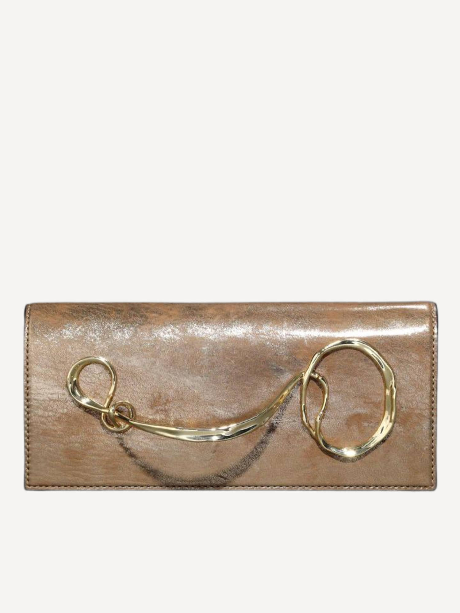 Twisted Gold Side Handle Clutch