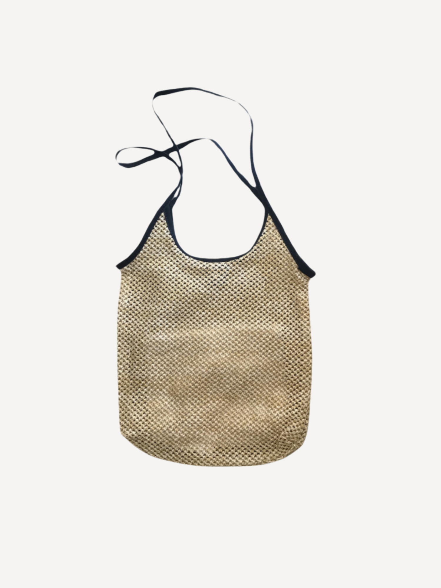 Woven Shoulder Bag - Black Trim